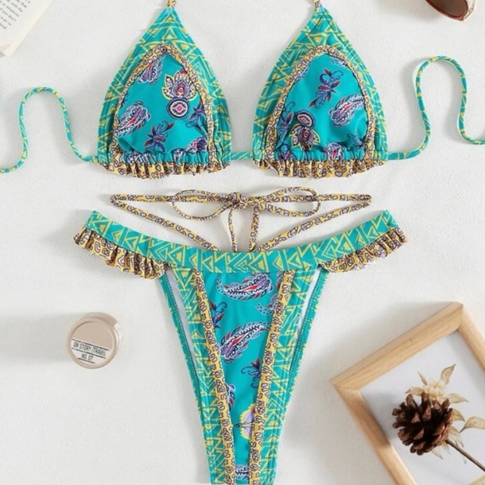 Kara & Kate Floral Boho Print Bikini Set